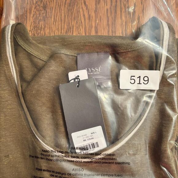Lysse Jungle Khaki Classic Tee Short Sleeve Women's Size L 95% Linen NWT - Picture 12 of 12